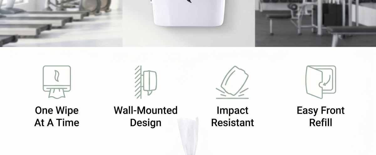 Wipes Dispenser - Wall Mounted - Disinfectant - Contemporary Anti-Roping Design - view 20