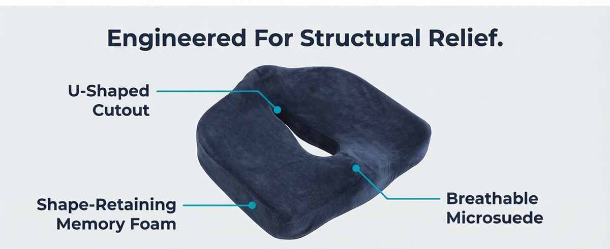 Specialty Medical Grade Coccyx Support - Orthopedic High Dens - view 11