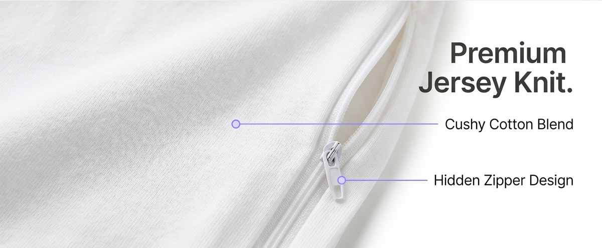 Allergen-Free Cover For C-Shaped Full Body Pillow - Stain Resistant - Pillow Cover, White - view 11
