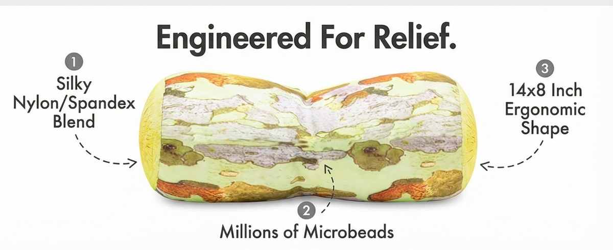 Microbead Bolster Neck Roll Pillow - Silky Feel - view 42