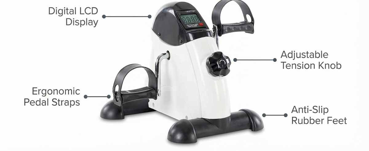 Pedal Exercise Mini Cycle Bike Silvery - Digital Display - Adjustable Resistance - view 22