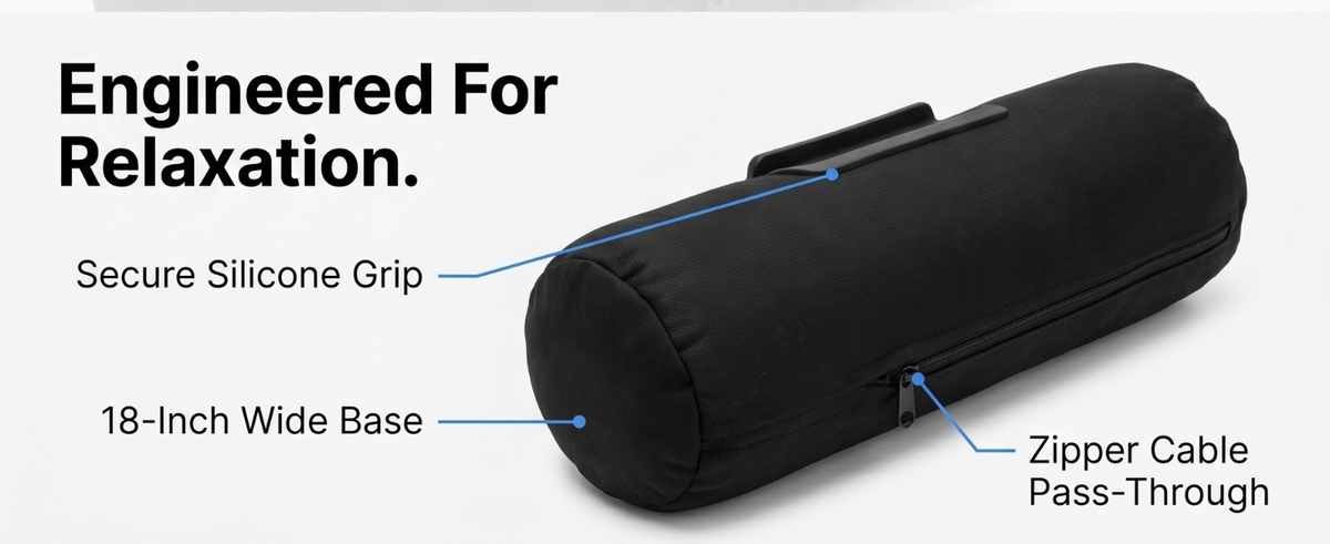 Bed Pillow Tablet Holder - Perfect for Bed or Couch - Angle Adjustable, Black - view 11