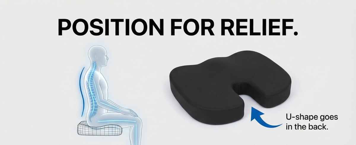 Coccyx Orthopedic Memory Foam - Sciatica Relief - Seat Cushion - view 36