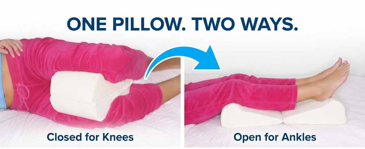 Leg Spacer Pillow - Hypoallergenic Memory Foam - Medical Specialty Pillow, White - view 12