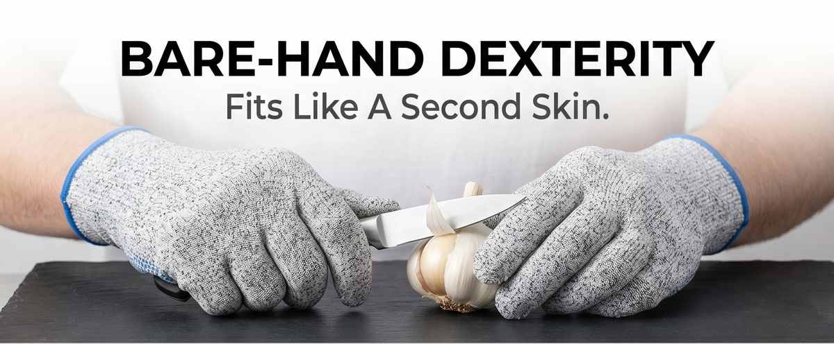 Kevlar No Cut Kitchen Gloves - Machine Washable - High Grade Polyethylene - Light Weight - view 46