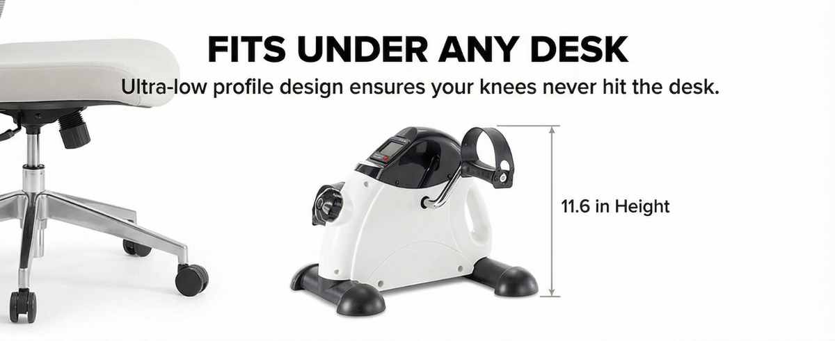Pedal Exercise Mini Cycle Bike Silvery - Digital Display - Adjustable Resistance - view 24