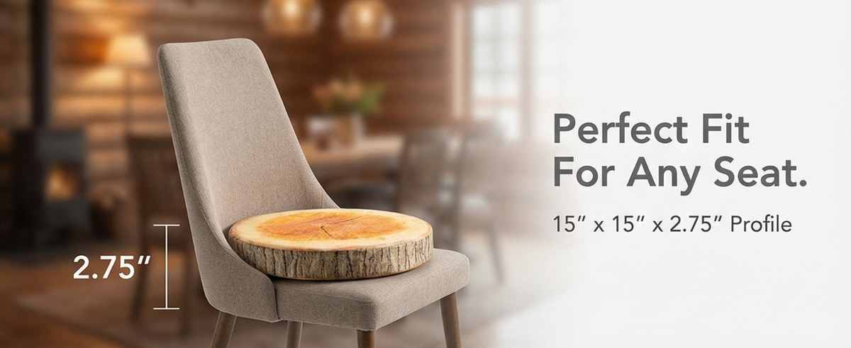 Log Maple Slice Memory Foam Seat Cushion Decorative Pillow - Bring Nature Home - view 35