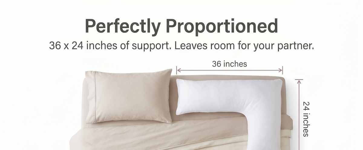 L-Shaped Body Pillow - Prenatal Pregnancy Pillow - Side Sleeper, Superior, White - view 12