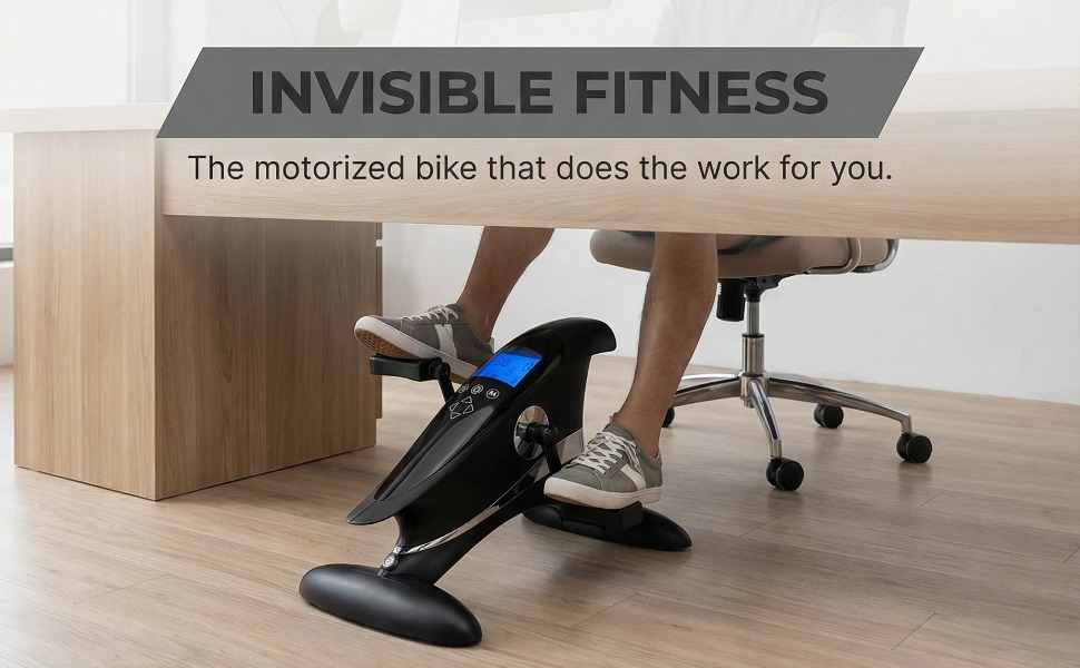 Motor Bike Indoor Bike With Mobile App Black - Under Desk Bike That Does the Work for You - view 25