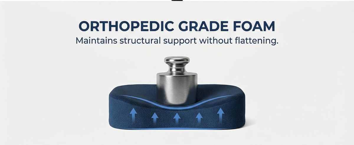 Bottom Reformulator Orthopedic Grade Foam Cushioned Seat - Hip Pain Relief - Seat Cushion - view 13