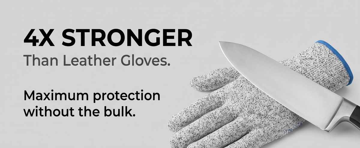 Kevlar No Cut Kitchen Gloves - Machine Washable - High Grade Polyethylene - Light Weight - view 50