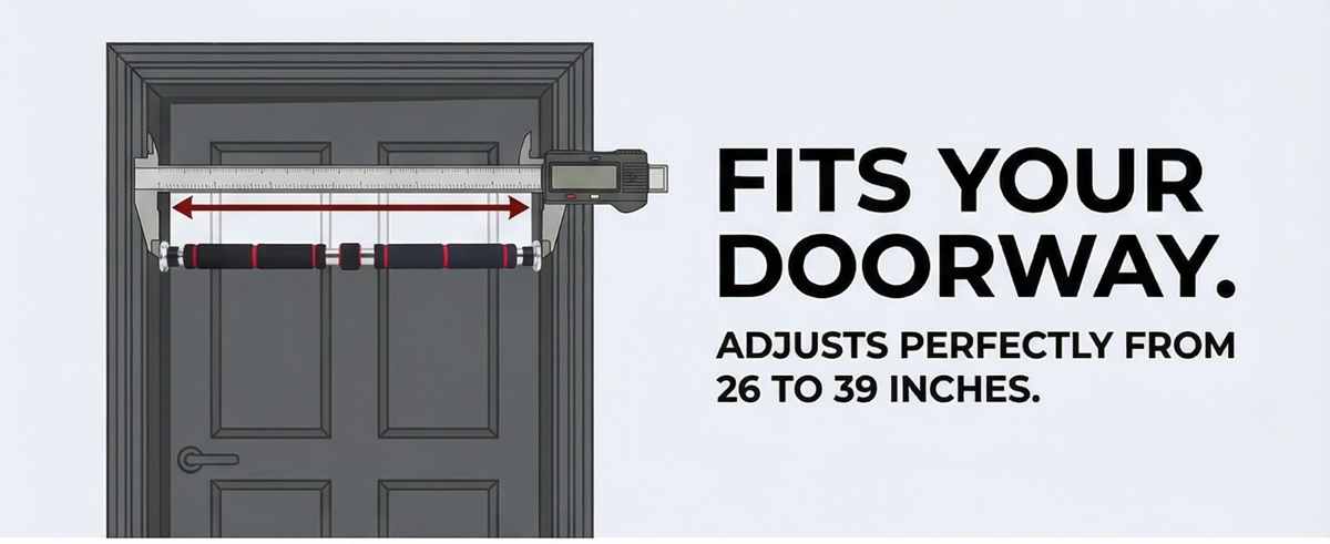 Iron Chin Up Bar Sraight Version - Pull Up Bar for In-Home Fitness - Mounts in All Residen - view 13