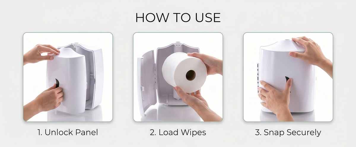 Wipes Dispenser - Wall Mounted - Disinfectant - Contemporary Anti-Roping Design - view 26