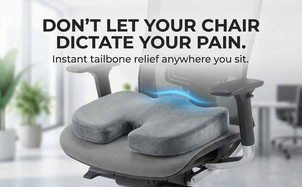 Coccyx Orthopedic Memory Foam - Sciatica Relief - Seat Cushion - view 43