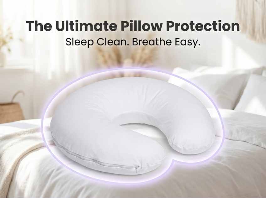 C-Shaped Full Body Pillow - Hypoallergenic Synthetic Fiber Fill - Unique Letter C Design - view 15