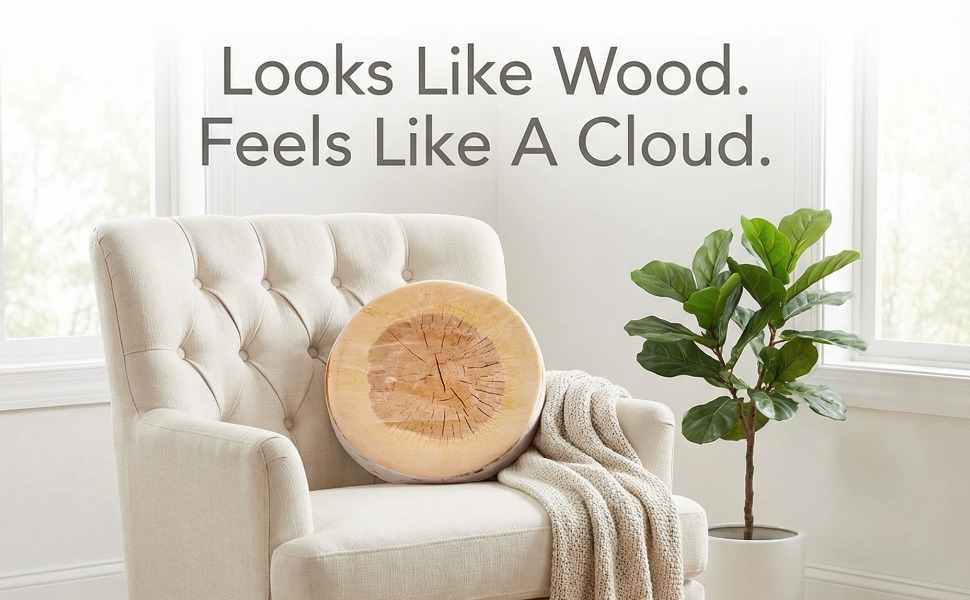 Log Maple Slice Memory Foam Seat Cushion Decorative Pillow - Bring Nature Home - view 43