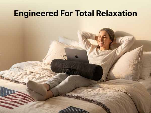 Bed Pillow Tablet Holder - Perfect for Bed or Couch - Angle Adjustable, Black - view 15