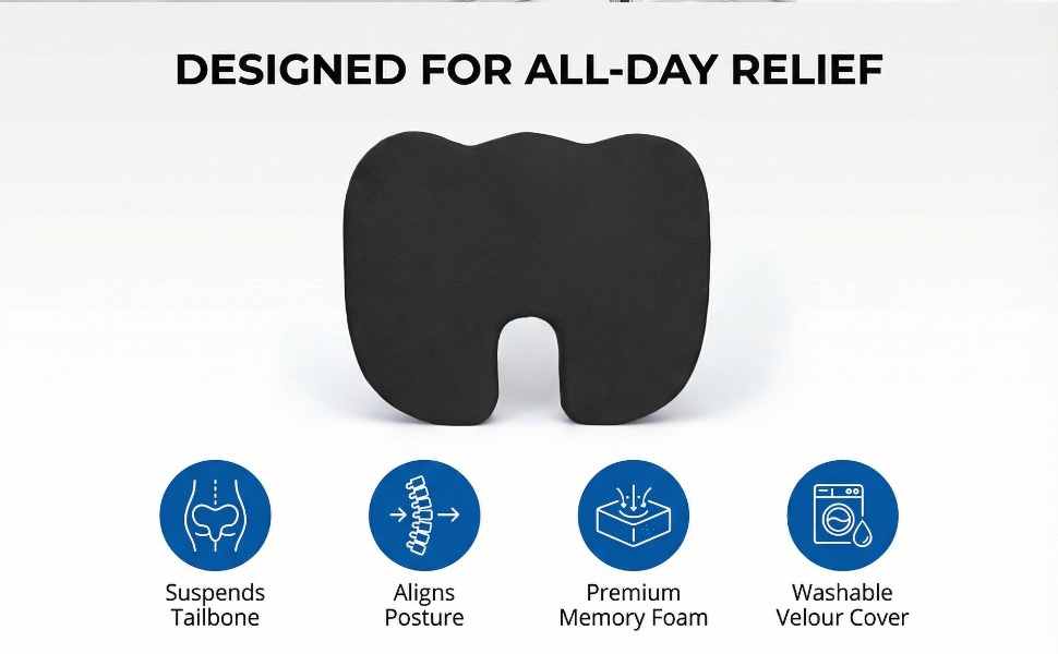 Coccyx Orthopedic Memory Foam - Sciatica Relief - Seat Cushion - view 48