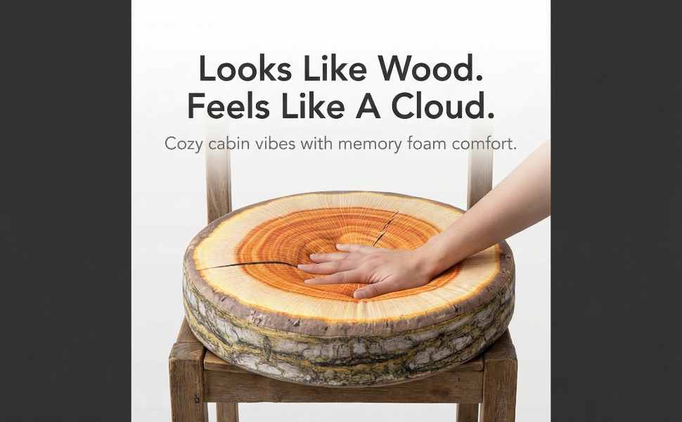 Log Maple Slice Memory Foam Seat Cushion Decorative Pillow - Bring Nature Home - view 48