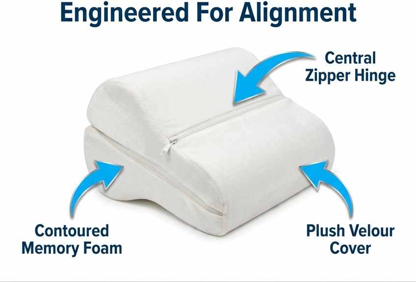 Leg Spacer Pillow - Hypoallergenic Memory Foam - Medical Specialty Pillow, White - view 17