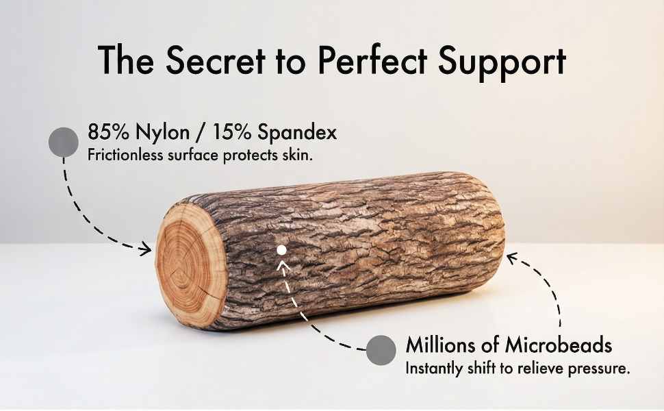 Microbead Bolster Neck Roll Pillow - Silky Feel - view 66