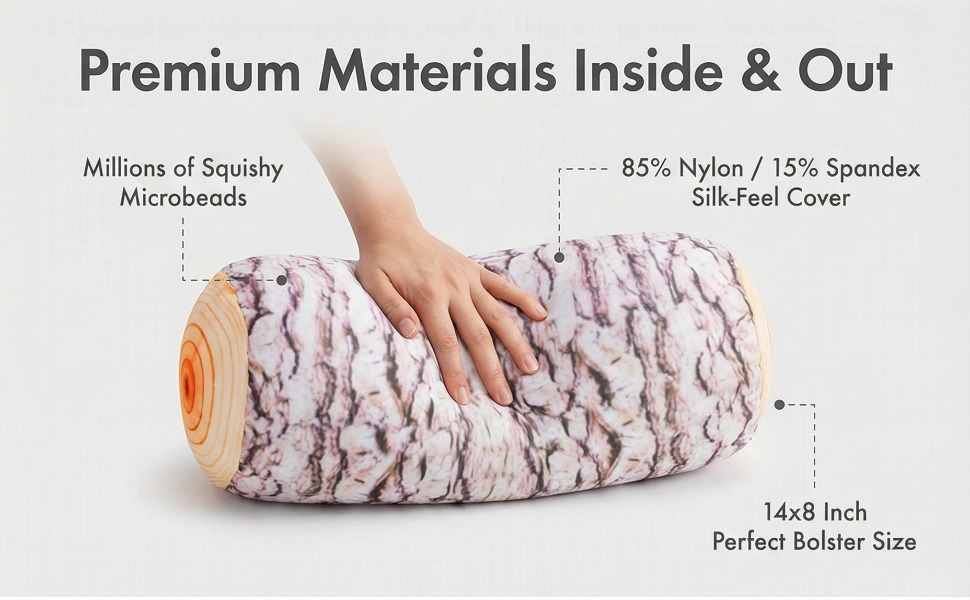 Microbead Bolster Neck Roll Pillow - Silky Feel - view 68