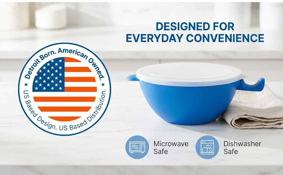 Hitnotion-Touch Microwave-Safe 3-Piece Bowl Set, 24 oz, Blue - view 17