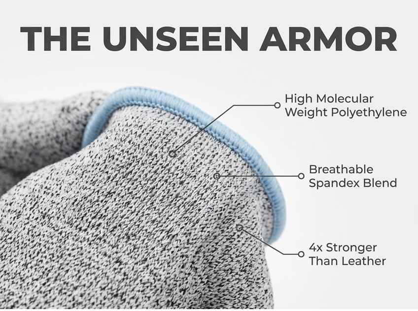 Kevlar No Cut Kitchen Gloves - Machine Washable - High Grade Polyethylene - Light Weight - view 67