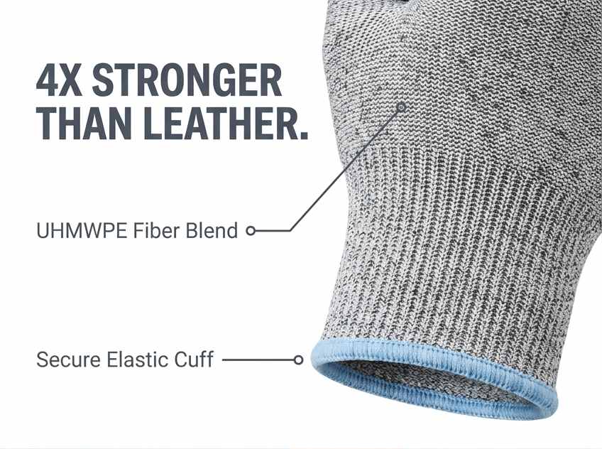 Kevlar No Cut Kitchen Gloves - Machine Washable - High Grade Polyethylene - Light Weight - view 68
