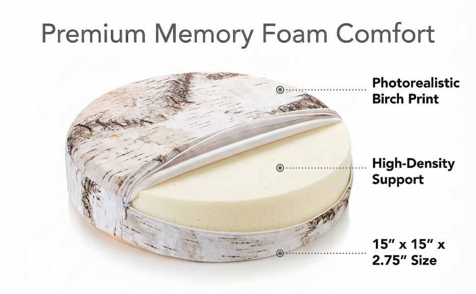 Log Maple Slice Memory Foam Seat Cushion Decorative Pillow - Bring Nature Home - view 49
