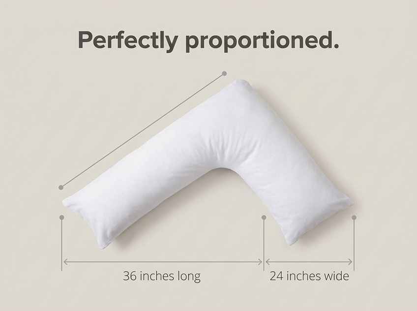 L-Shaped Body Pillow - Prenatal Pregnancy Pillow - Side Sleeper, Superior, White - view 17