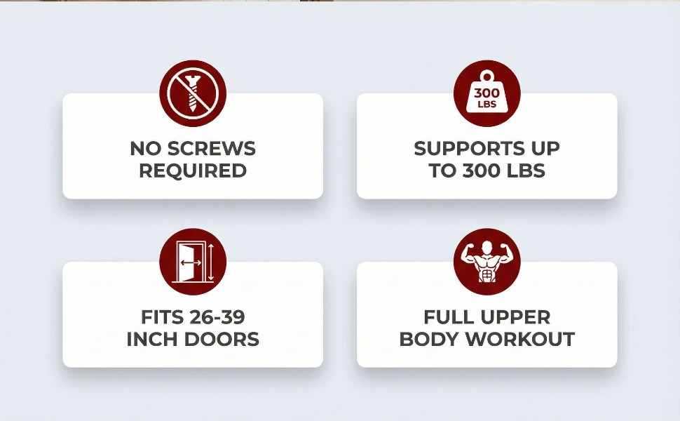 Iron Chin Up Bar Sraight Version - Pull Up Bar for In-Home Fitness - Mounts in All Residen - view 17