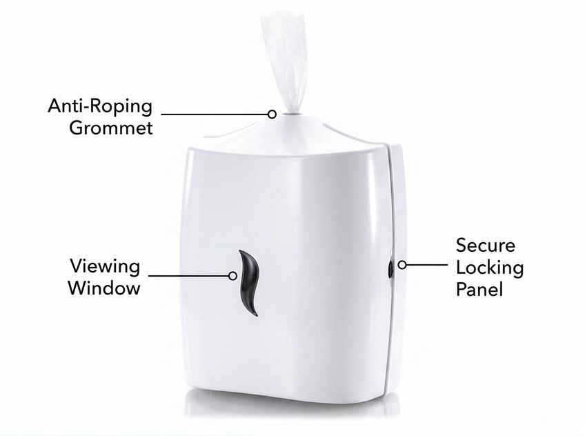 Wipes Dispenser - Wall Mounted - Disinfectant - Contemporary Anti-Roping Design - view 34