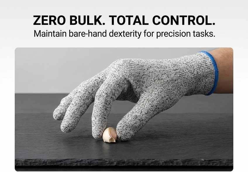 Kevlar No Cut Kitchen Gloves - Machine Washable - High Grade Polyethylene - Light Weight - view 70