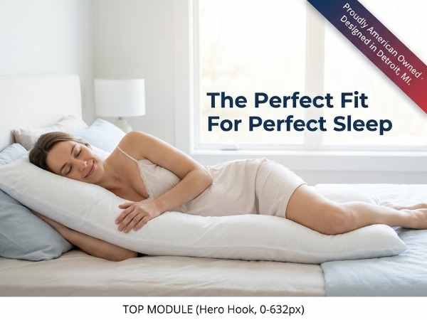 Cover For L-Shaped Body Pillow - Hypoallergenic - Tailored Fit - Comfort, White - view 18