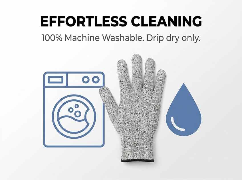Kevlar No Cut Kitchen Gloves - Machine Washable - High Grade Polyethylene - Light Weight - view 74