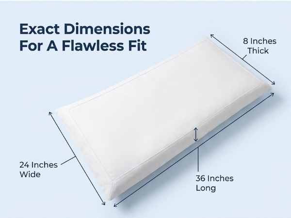 Cover For L-Shaped Body Pillow - Hypoallergenic - Tailored Fit - Comfort, White - view 21