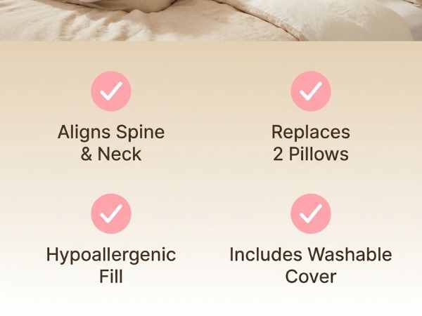 Boomerang Body Pillow - V-Shaped Side Sleeper - Superior Comfort, White - view 21