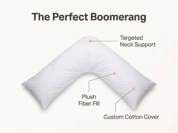 Boomerang Body Pillow - V-Shaped Side Sleeper - Superior Comfort, White - view 22