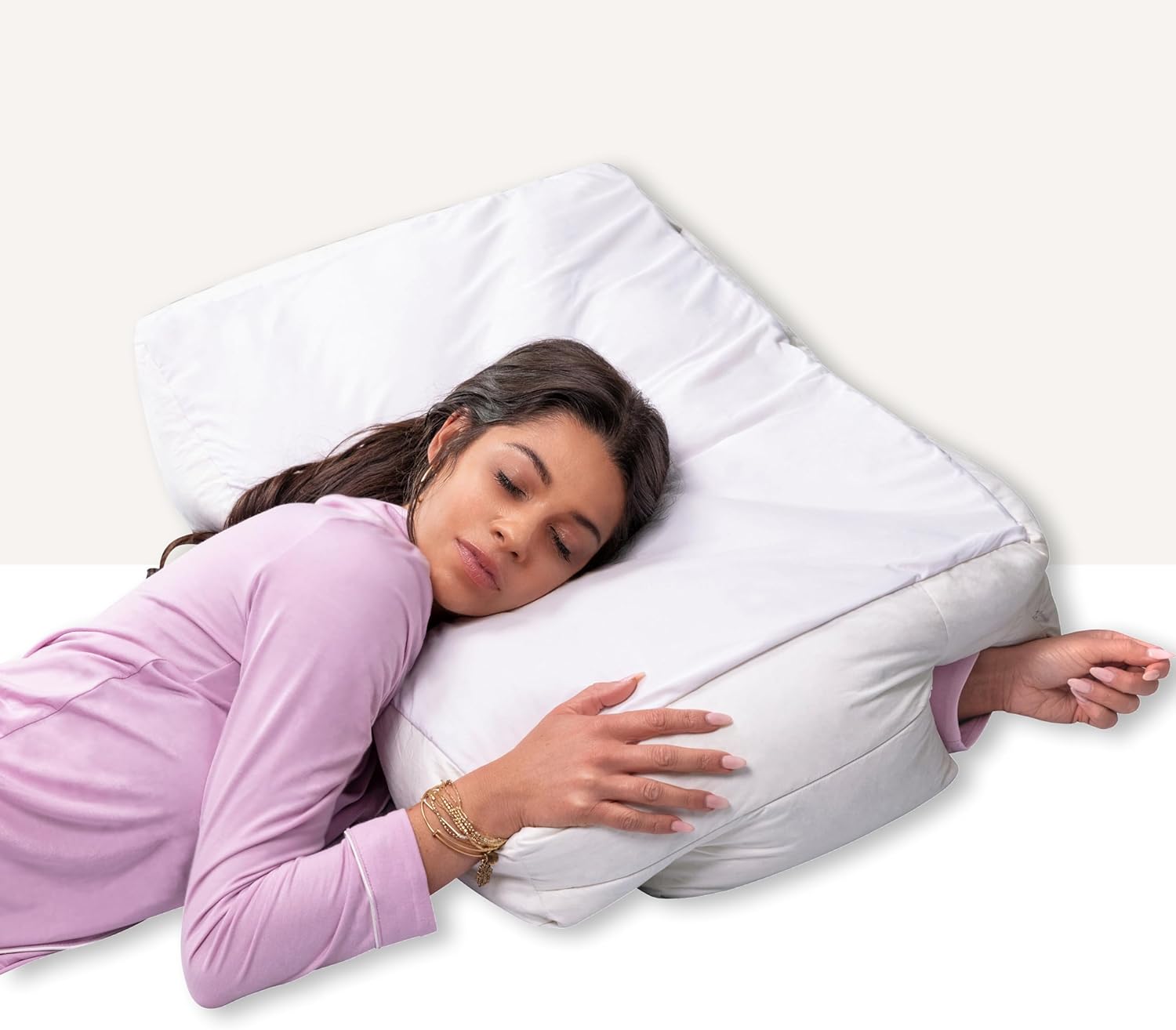 Oreiller Long Côté LOVELY NIGHT – Blanc, 29 Cm, Rembourrage Polyester