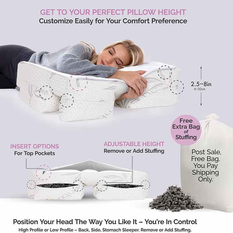 Pink Wife Pillow Gift Box with Cooling Shredded Memory Foam and VIP Invite