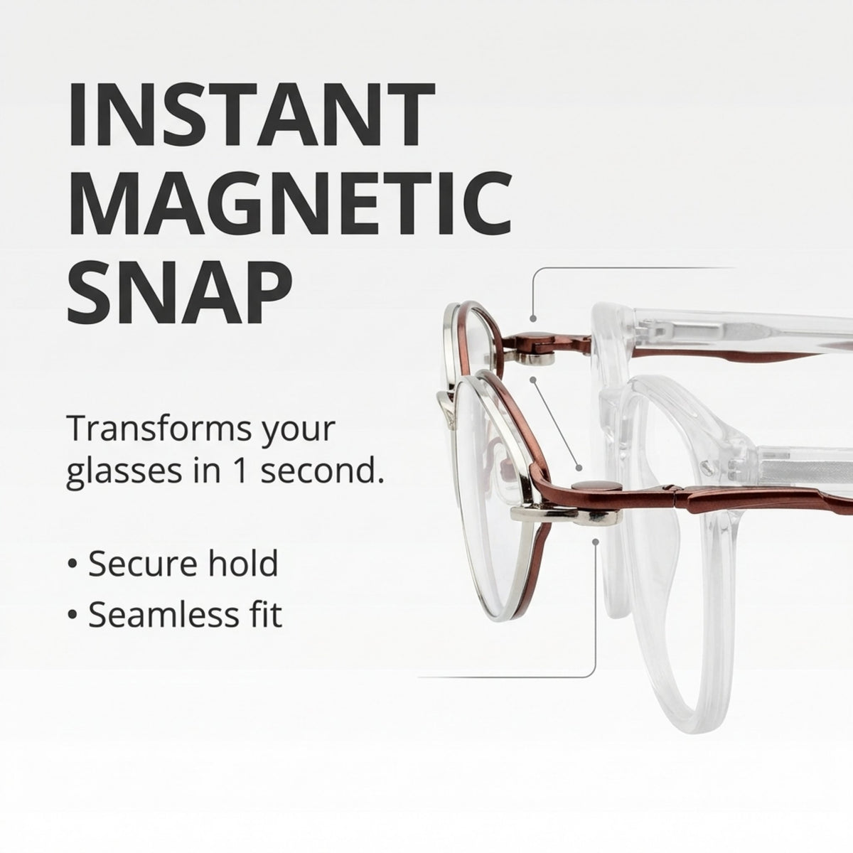 Clip only - Shiny Silver Matte Silver