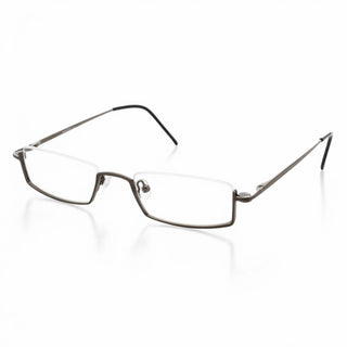 Unisex Rectangle Eyeglasses, Shiny Gunmetal | Semi-Rimless - Shiny Gunmetal