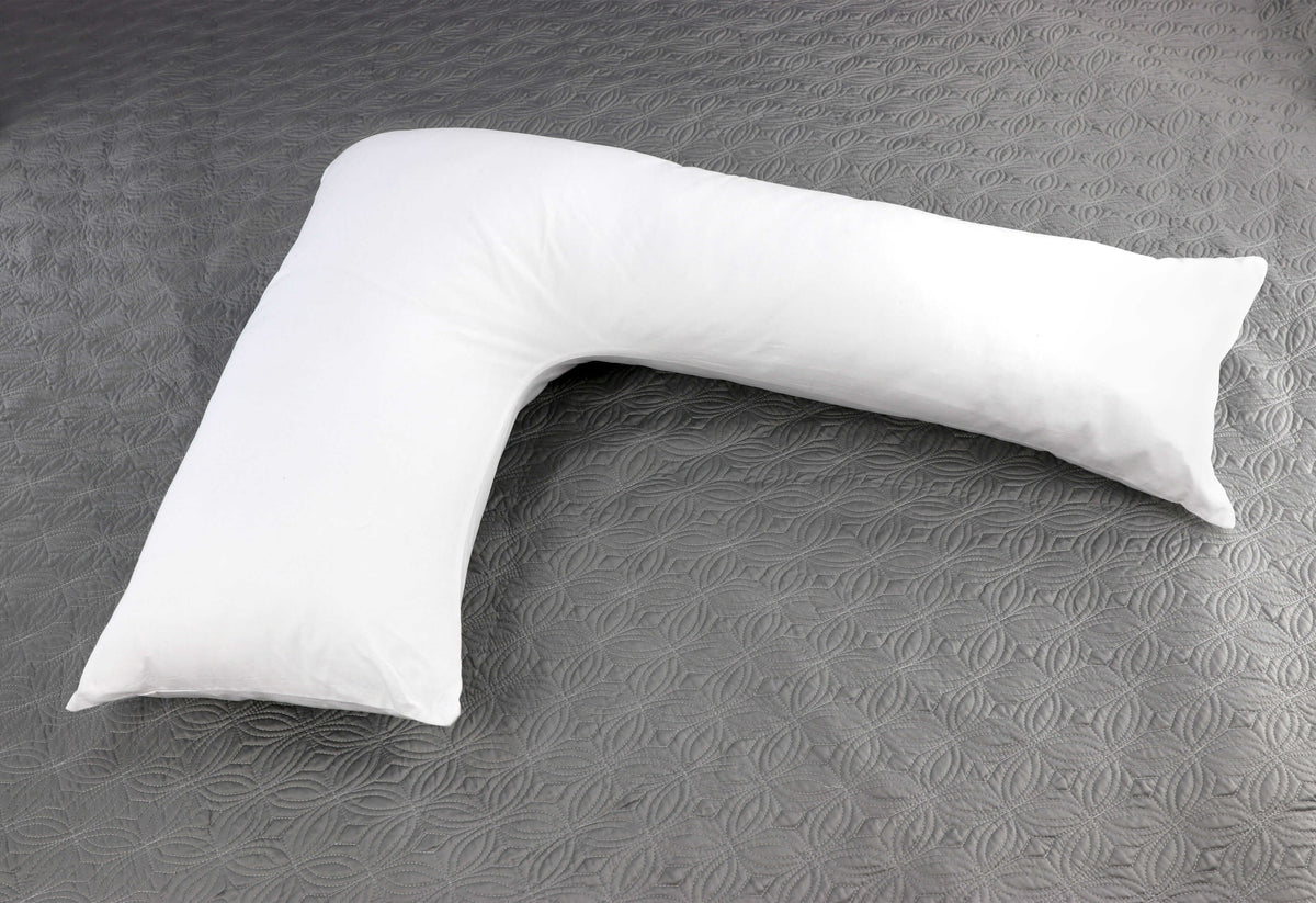 L-Shaped Body Pillow - Prenatal Pregnancy Pillow - Side Sleeper, Superior, White