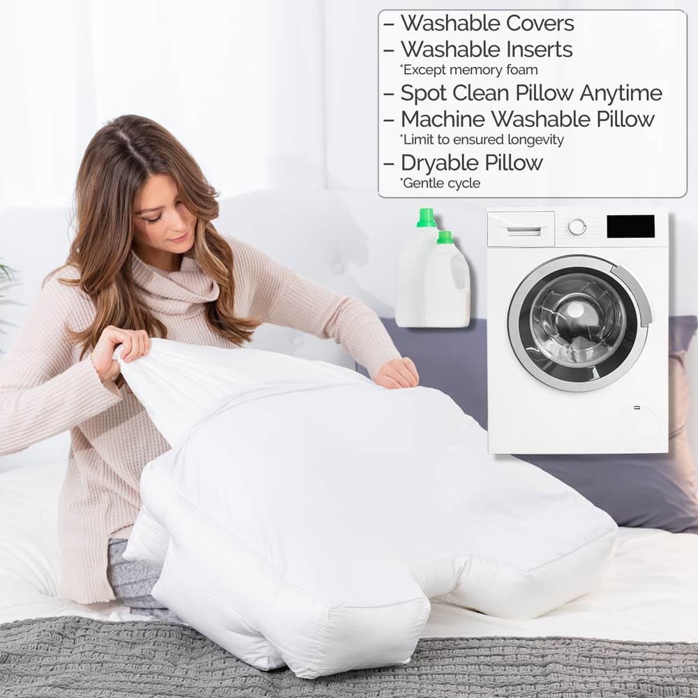 Washable Covers, Washable Inserts, Spot Clean Pillow Anytime, Machine Washable Pillow, Dryable Pillow