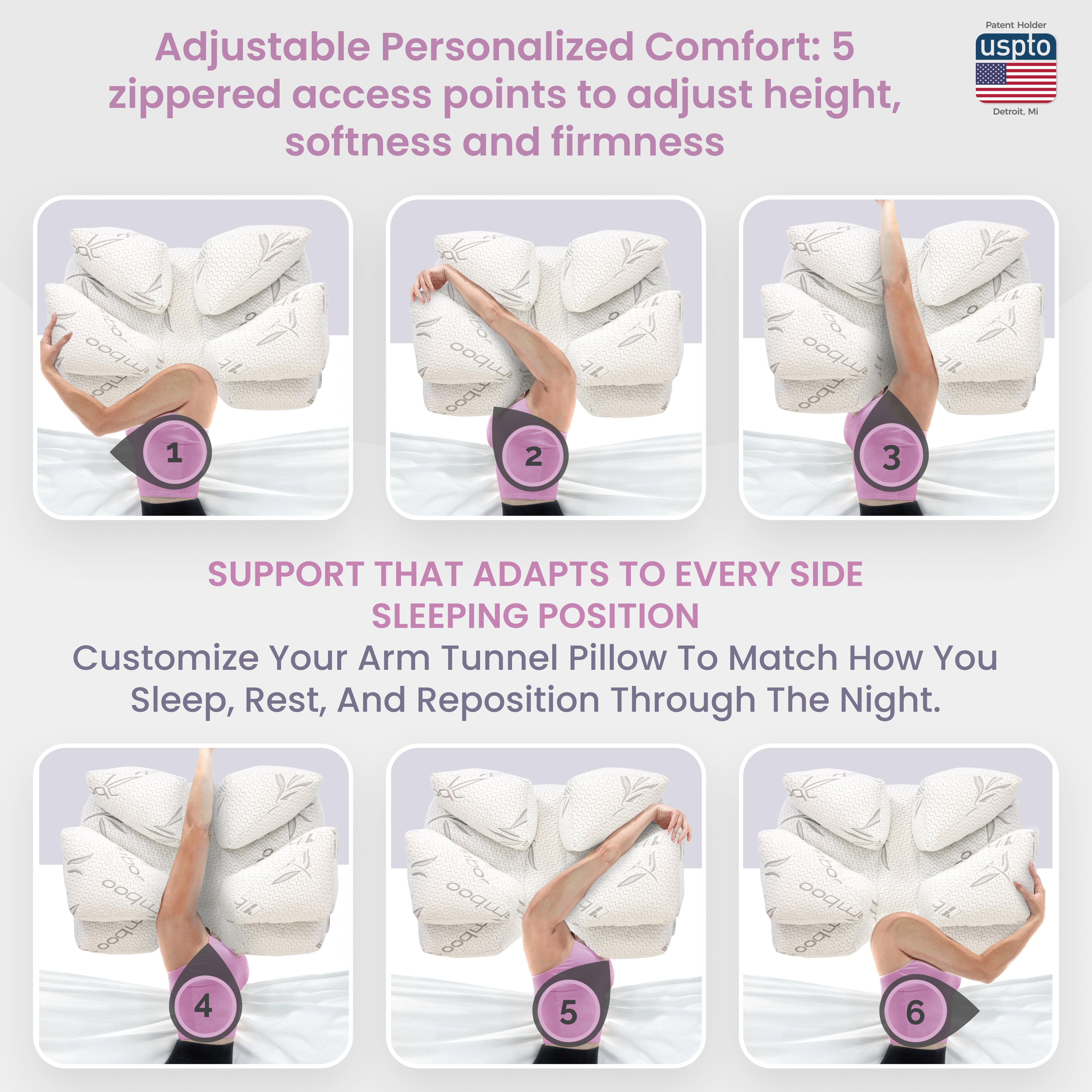 Wife Pillow Memory Foam – Side Sleeper Arm Hole Pillow