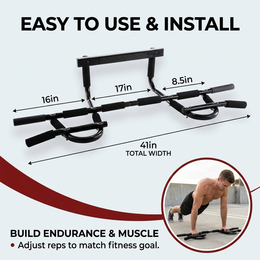 Iron, Chin Up & Pull-Up Bar Gen. 2 doorway pull-up bar — del07_Product_Photo