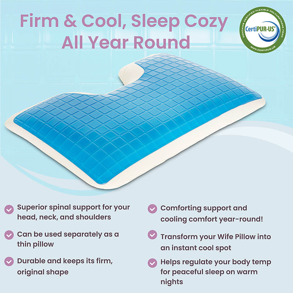 Firm Cooling Gel Support Pillow with OEKO-TEX 100 Standard & Certipur-US Certified Memory Foam.