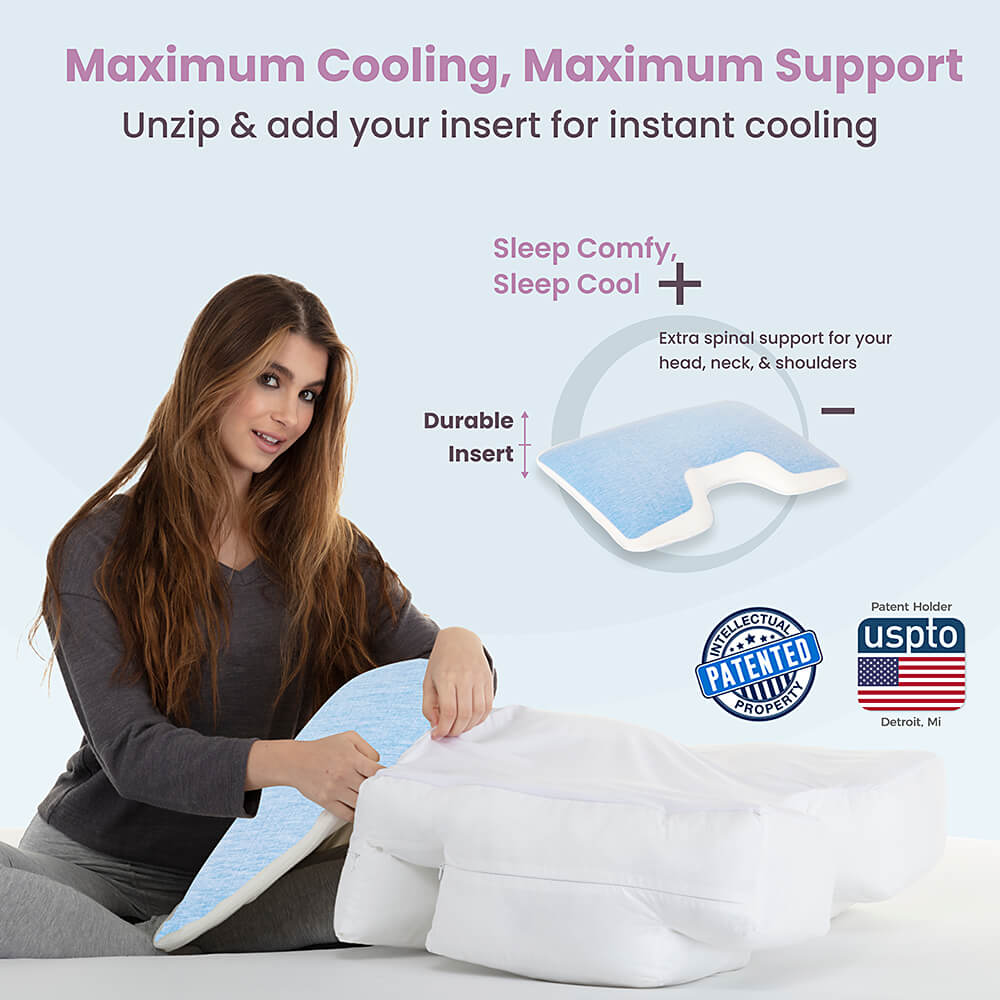Firm Cooling Gel Support for Wife Pillow with OEKO-TEX Certified Memory Foam & Cooling Pad with 4 Types Of Pillowcase Options