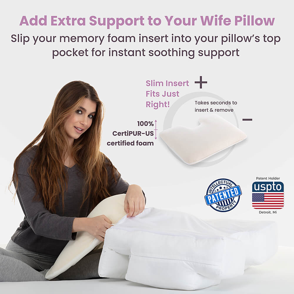 Certipur-US Memory Foam Pad Pillow Topper for Wife Pillow Shell